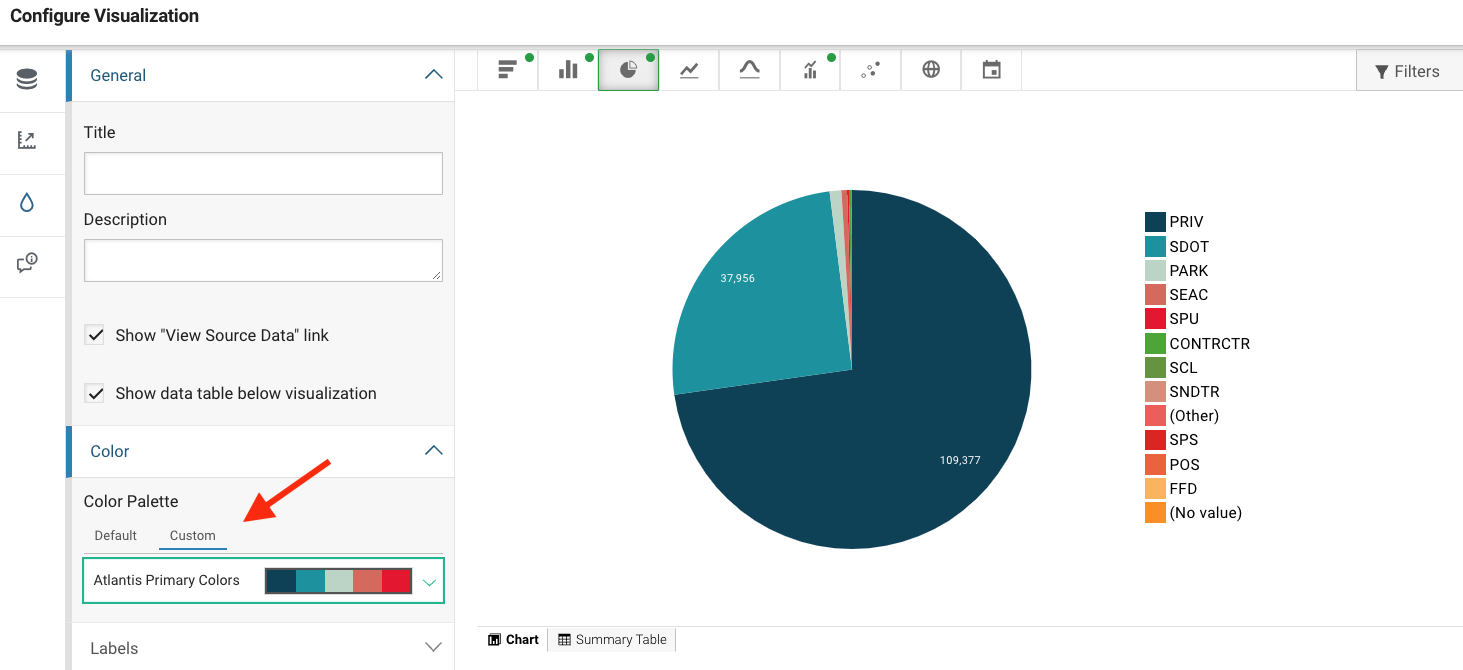 custom color palette in visualization canvas