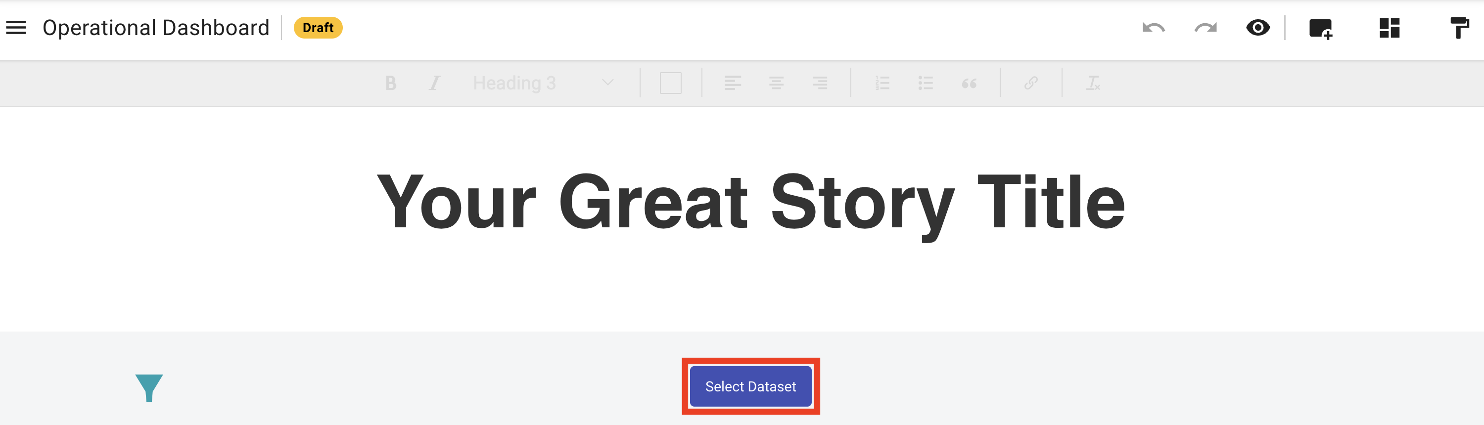select dataset button