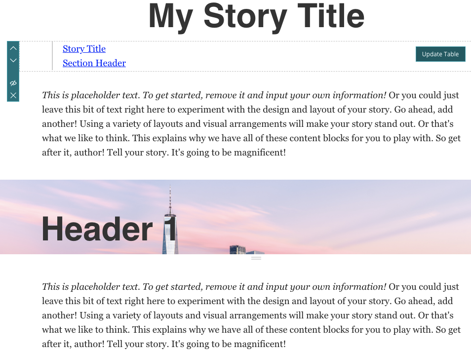 Types of Content in a Story – Data & Insights Client Center