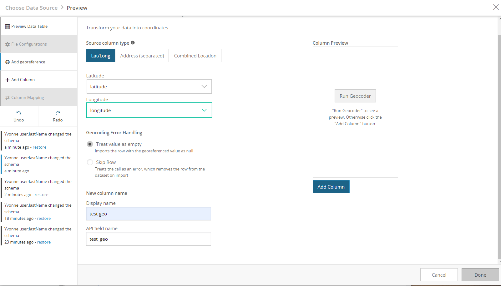 Lat Long To Address Creating Georeference Columns In The Data & Insights Data Management  Experience – Data & Insights Client Center